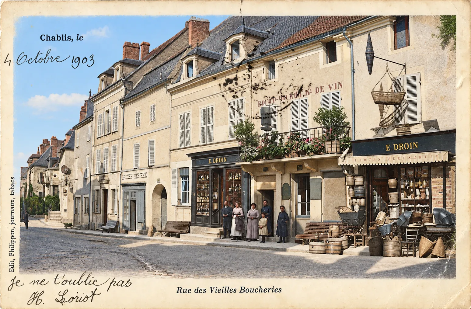 Carte postale Chablis 07 - Colorized