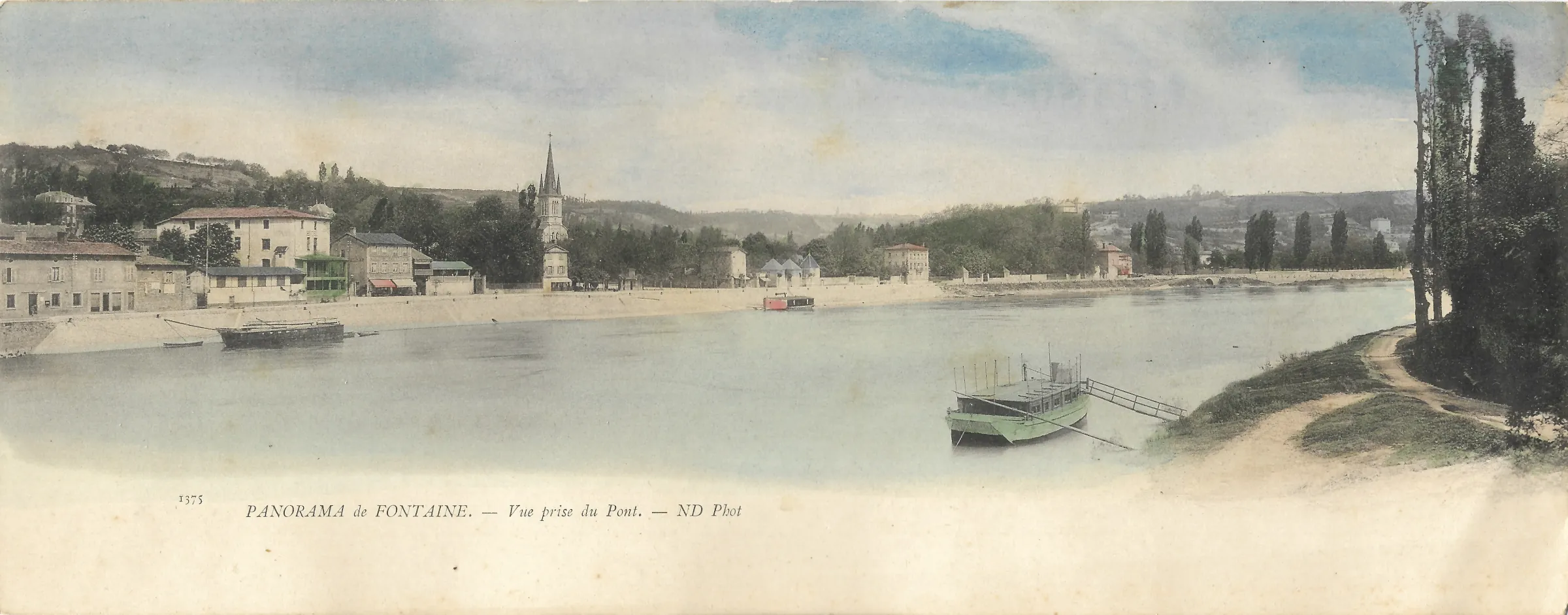 Panorama de Fontaines-sur-Saône depuis le pont - Original