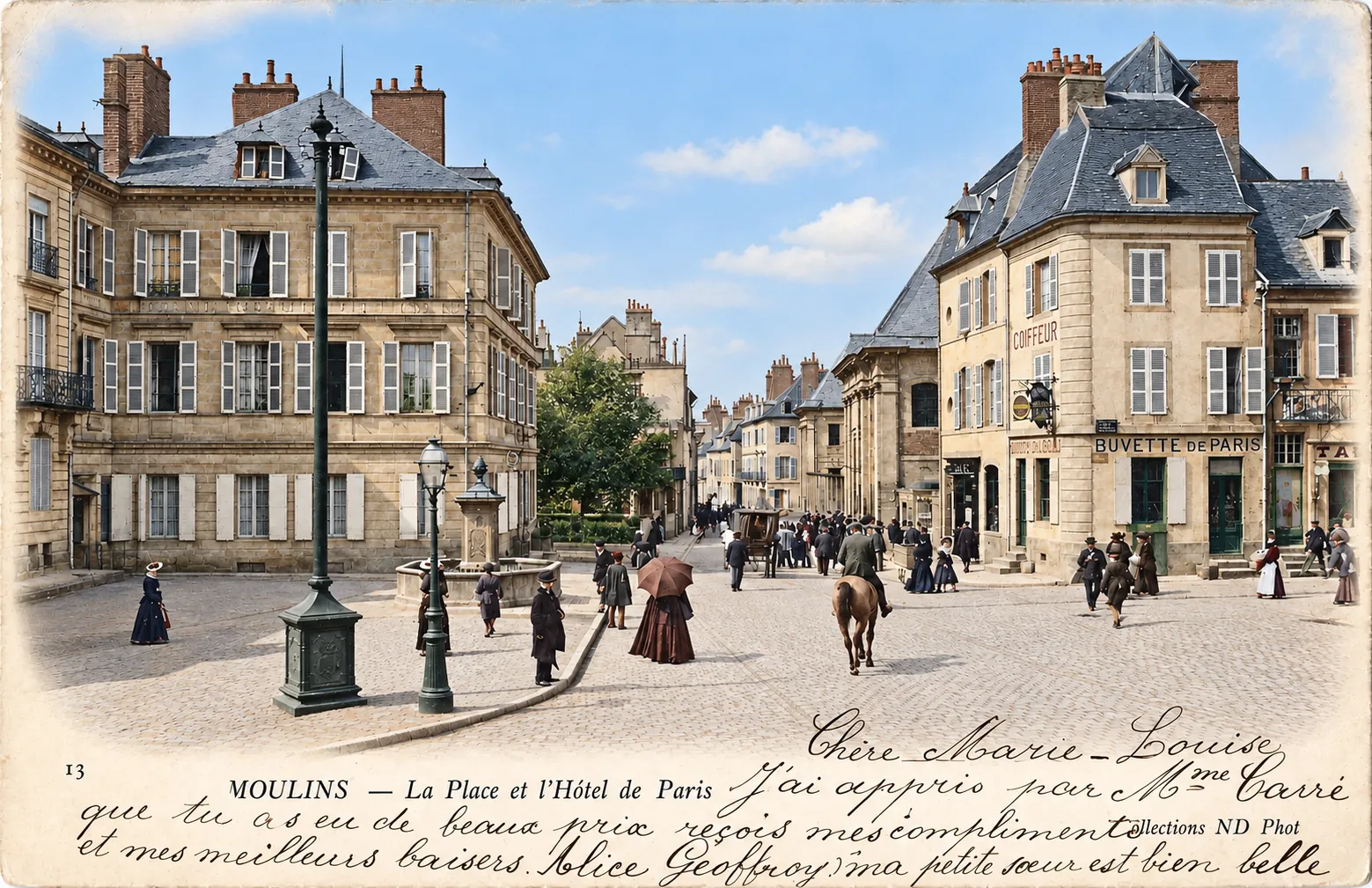 Carte postale Moulins 14 - Colorisée