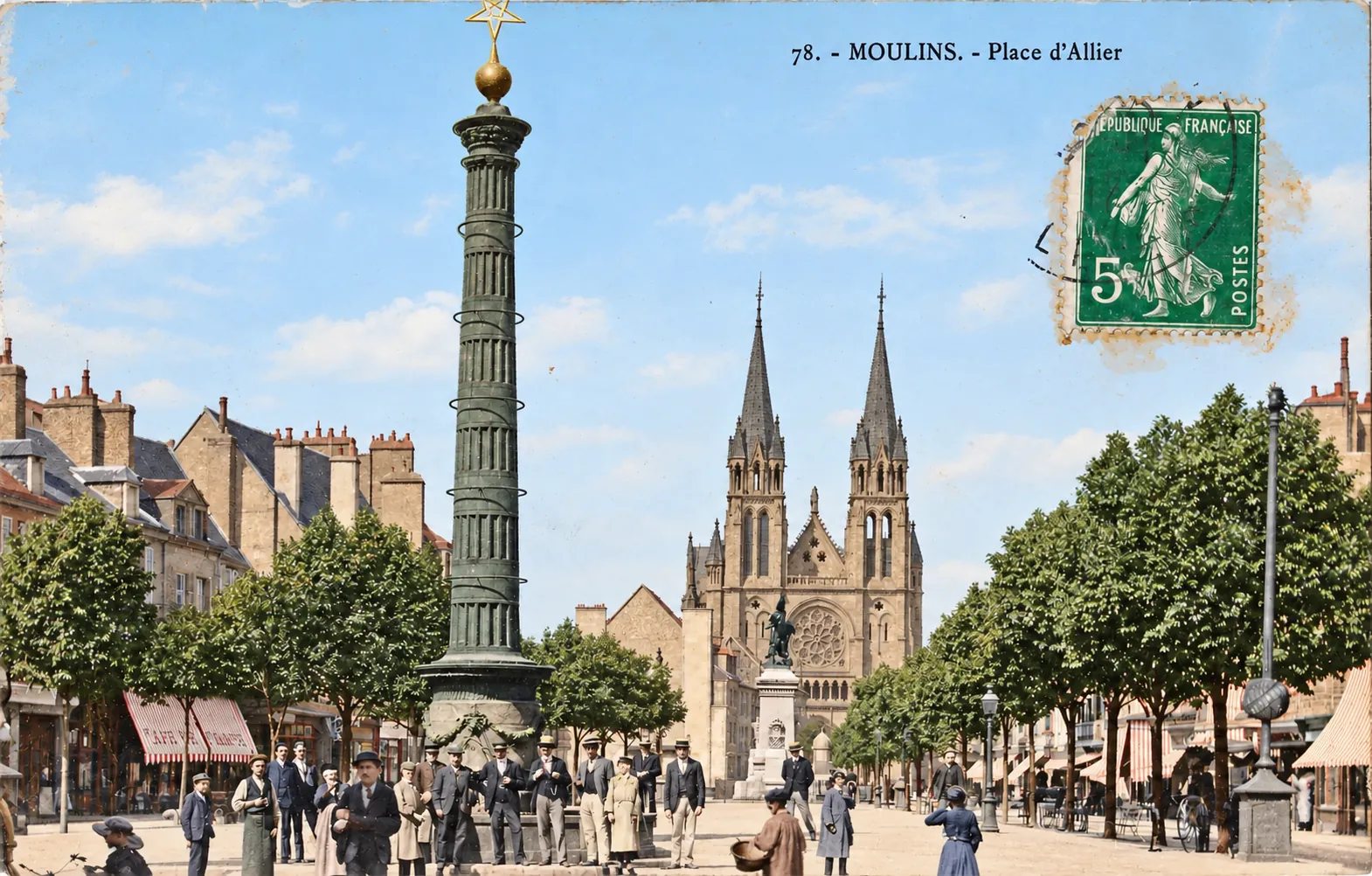 Carte postale Moulins 16 - Colorisée